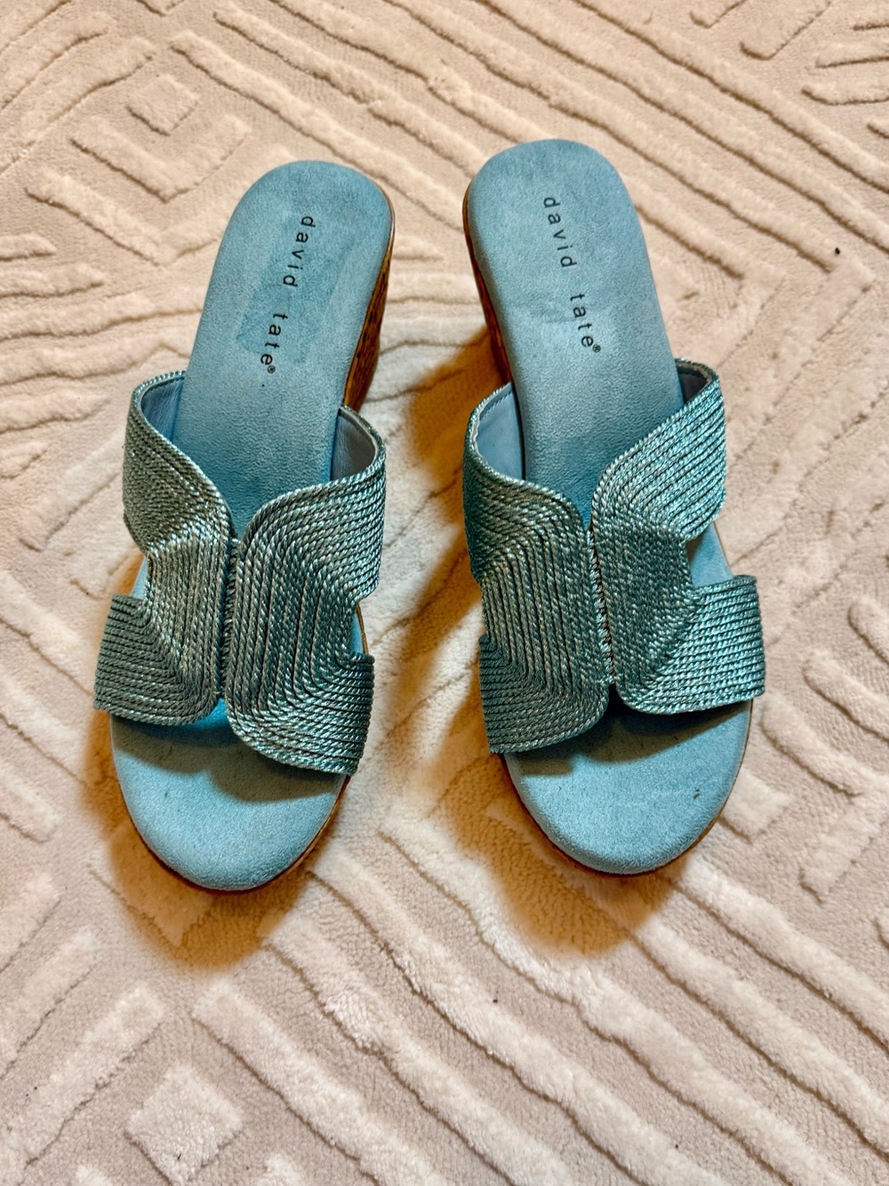 David Tate Vibe Wedge Slide Sandals, Size 8